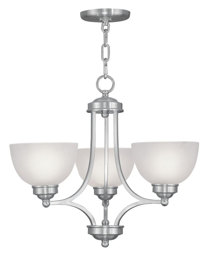 Livex Somerset 3 Light Brushed Nickel Chandelier - C185-4213-91