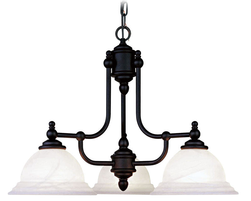 Livex North Port 3 Light Black Chandelier - C185-4253-04