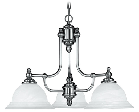 Livex North Port 3 Light Brushed Nickel Chandelier - C185-4253-91