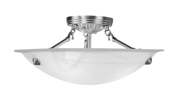 Livex Oasis 3 Light Brushed Nickel Ceiling Mount - C185-4273-91