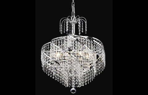 C121-8052D18C/EC - Regency Lighting: Spiral 8 light Chrome Pendant Clear Elegant Cut Crystal