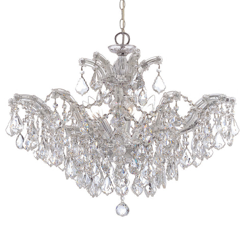 6 Light Polished Chrome Crystal Chandelier Draped In Clear Swarovski Strass Crystal - C193-4439-CH-CL-S