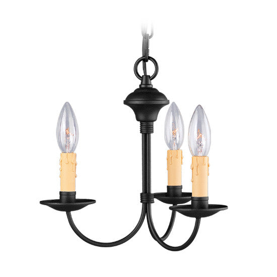 Livex Heritage 3 Light Black Mini Chandelier - C185-4453-04