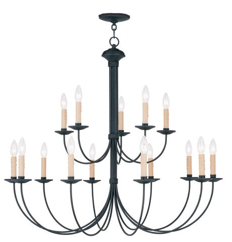 Livex Heritage 15 Light Black Chandelier - C185-4460-04