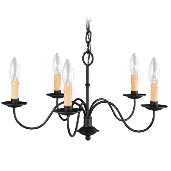 Livex Heritage 5 Light Black Chandelier - C185-4465-04