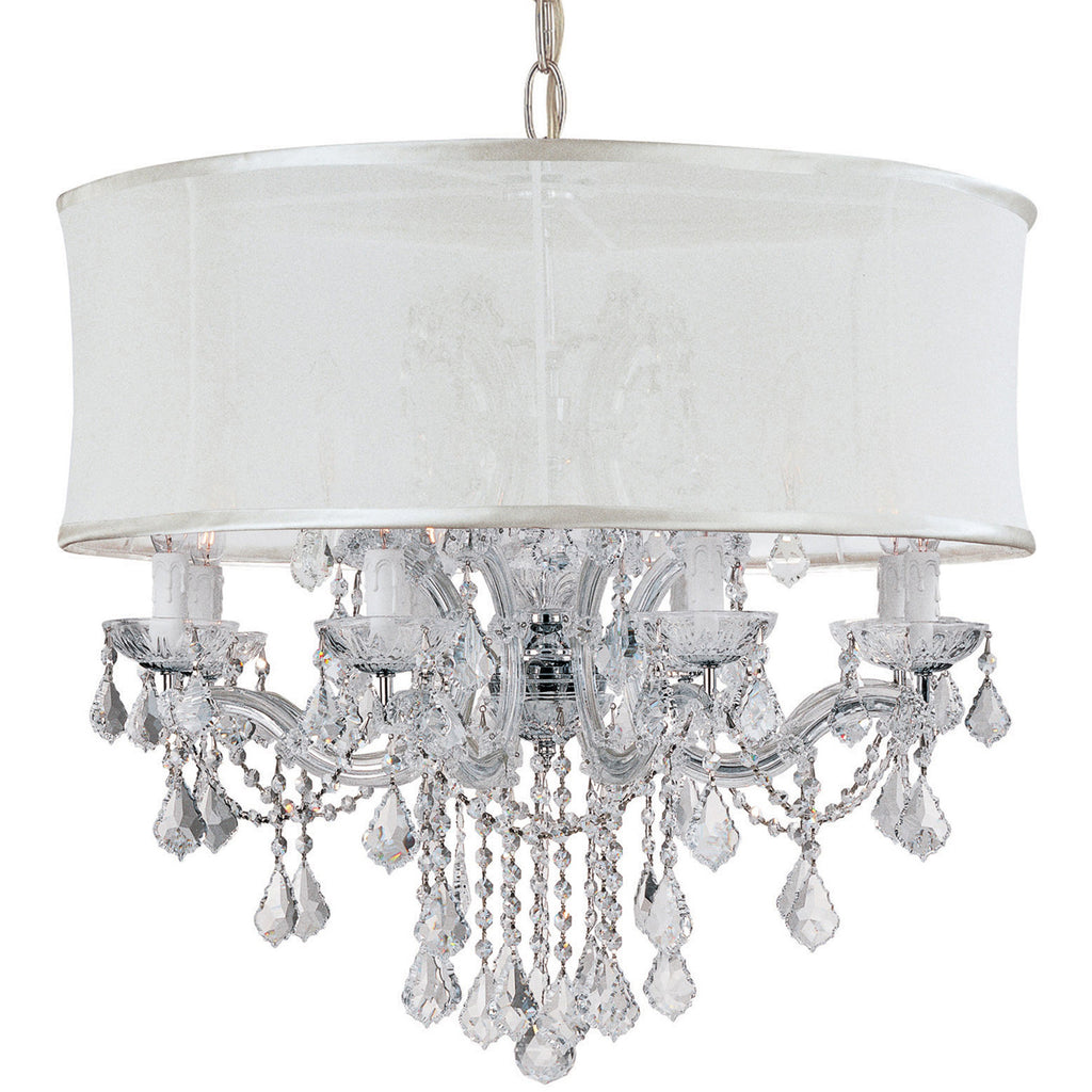 12 Light Polished Chrome Traditional Chandelier Draped In Clear Hand Cut Crystal - C193-4489-CH-SMW-CLM