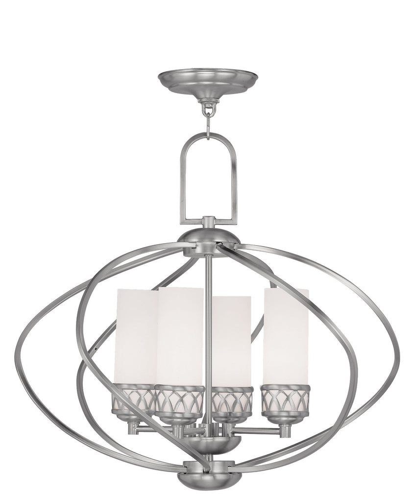 Livex Westfield 4 Light Brushed Nickel Chandelier - C185-4724-91