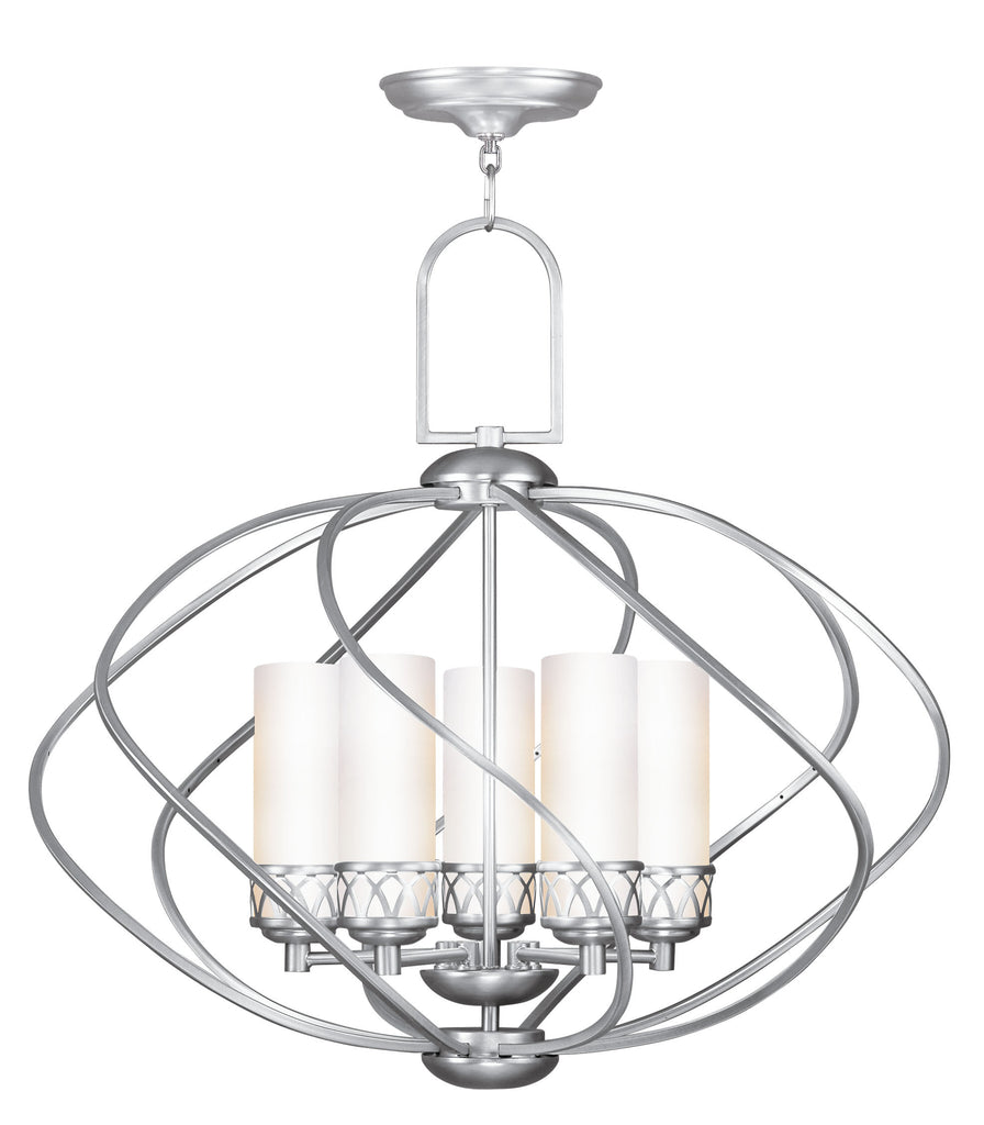 Livex Westfield 5 Light Brushed Nickel Chandelier - C185-4725-91