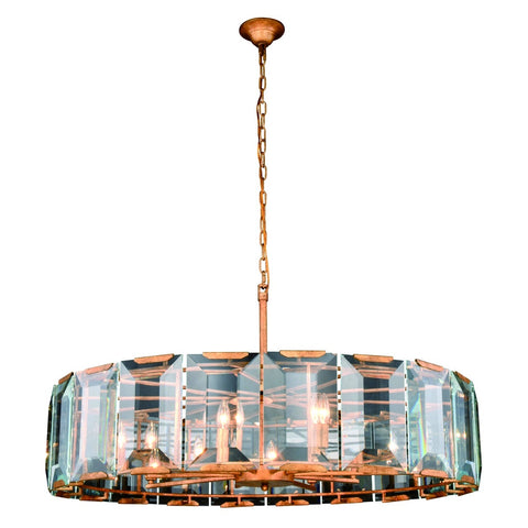 ZC121-1211D43GI - Urban Classic: Monaco 10 light Golden Iron Chandelier Clear Glass Crystal