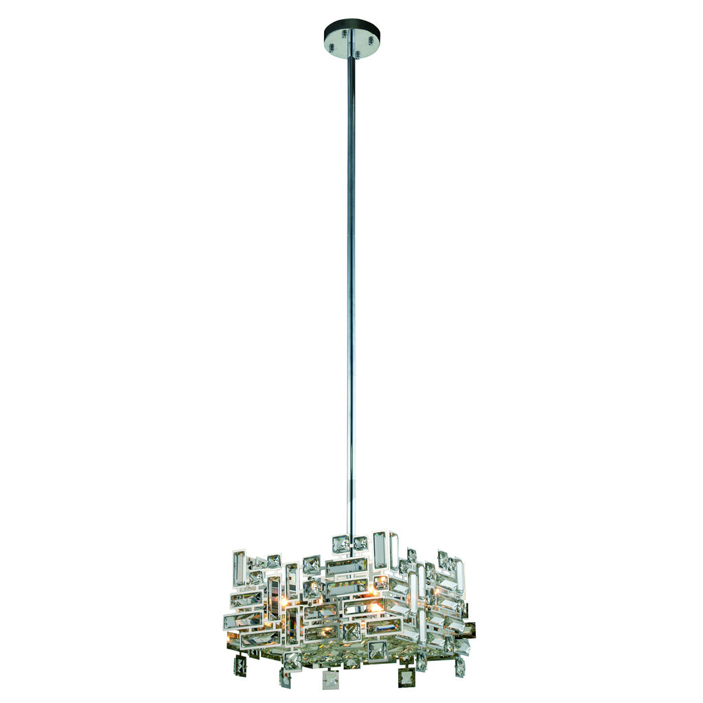 C121-2100D14C/RC - Regency Lighting: Picasso 4 light Chrome Pendant Clear Royal Cut Crystal