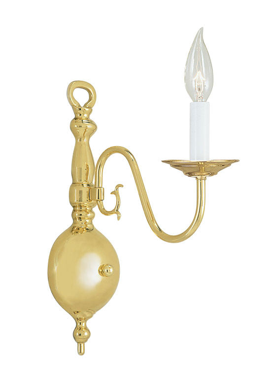 Livex Williamsburgh 1 Light Polished Brass Wall Sconce - C185-5001-02