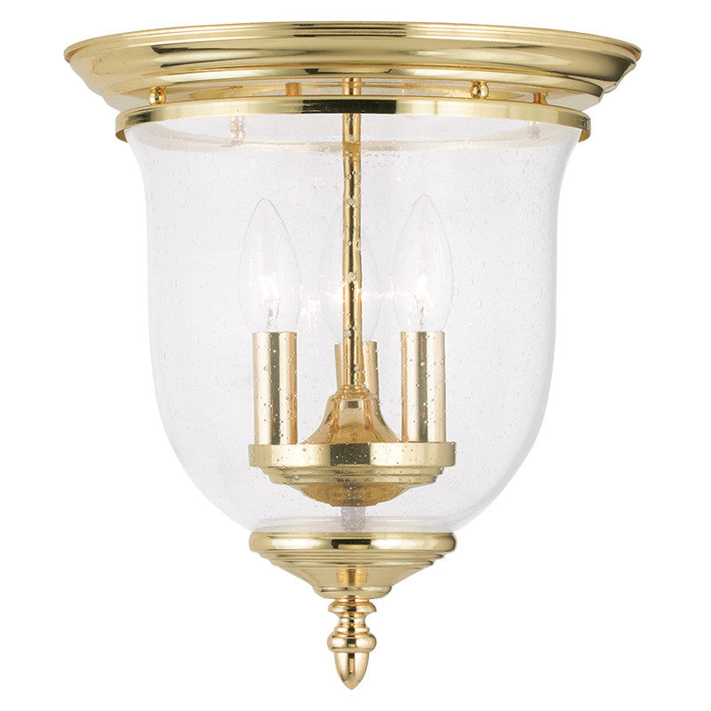 Livex Legacy 3 Light Polished Brass Ceiling Mount - C185-5024-02