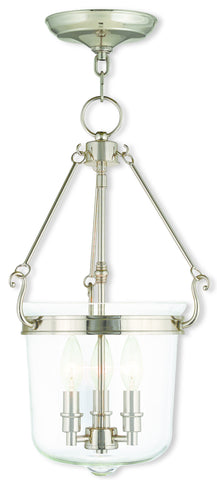 Livex Rockford 3 Light Polished Nickel Pendant - C185-50484-35