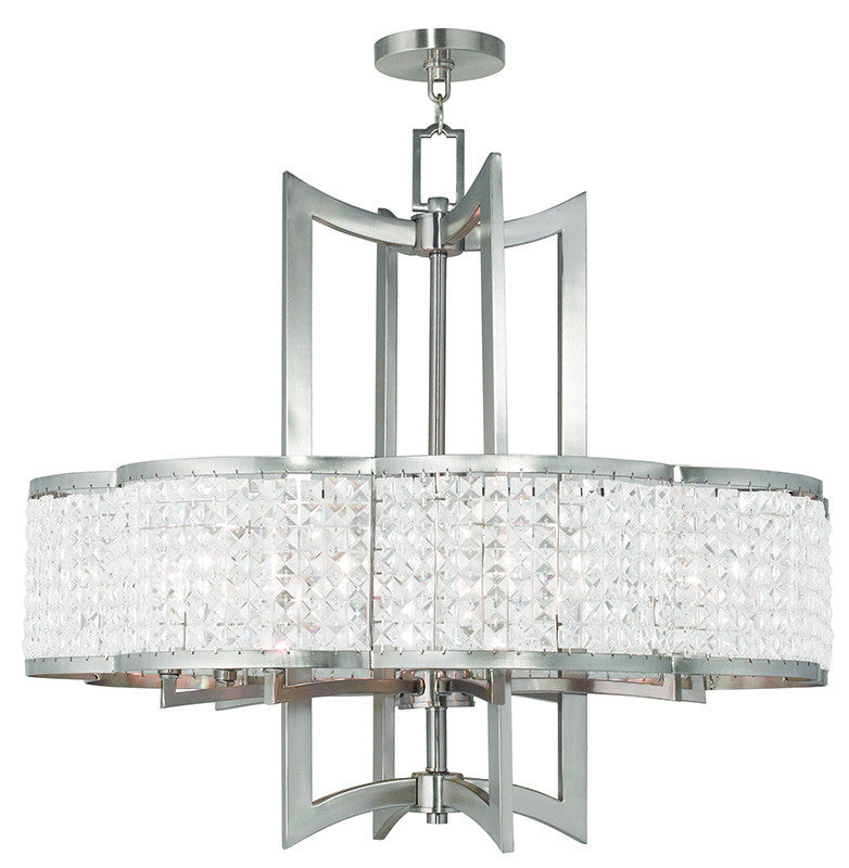 Livex Grammercy 8 Light Brushed Nickel Chandelier - C185-50578-91