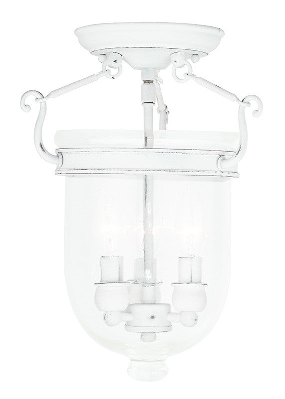 Livex Jefferson 3 Light Antique White Ceiling Mount - C185-5061-60