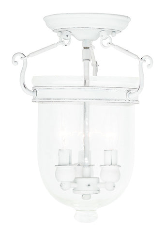 Livex Jefferson 3 Light Antique White Ceiling Mount - C185-5061-60