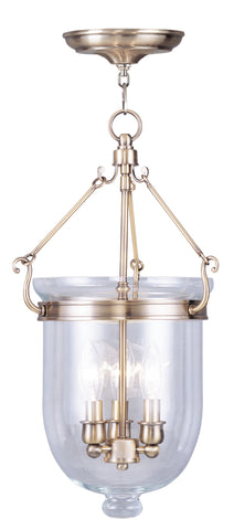 Livex Jefferson 3 Light Antique Brass Chain Lantern  - C185-5063-01