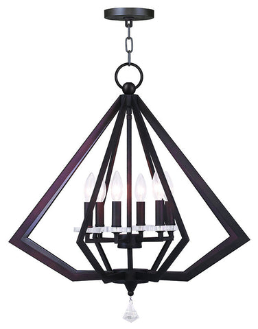 Livex Diamond 6 Light Bronze Chandelier - C185-50666-07