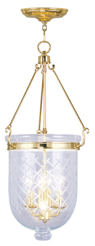 Livex Jefferson 4 Light Polished Brass Chain Lantern  - C185-5075-02