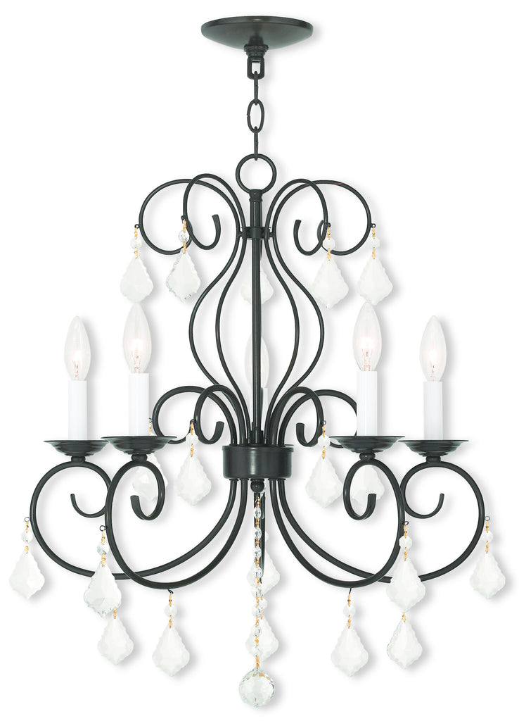 Livex Donatella 5 Light English Bronze Mini Chandelier - C185-50765-92