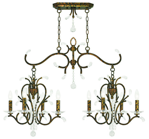 Livex Serafina 4 Light + 4 Light VBR Linear Chandelier - C185-51007-71