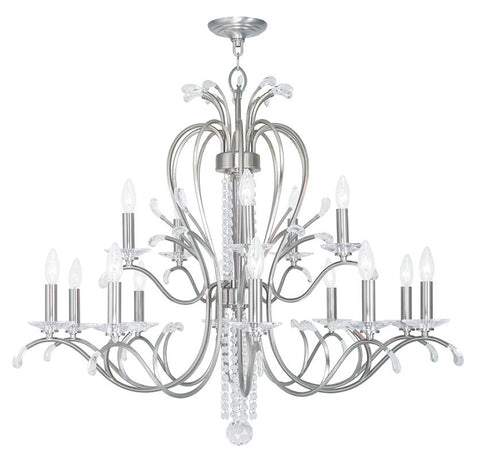 Livex Serafina 10 Light + 5 Light BN Chandelier - C185-51009-91