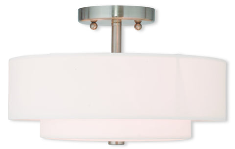 Livex Claremont 2 Light Brushed Nickel Ceiling Mount - C185-51043-91