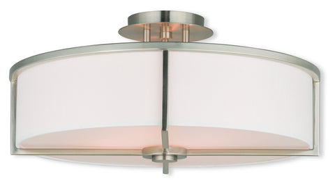 Livex Wesley 4 Light Brushed Nickel Ceiling Mount - C185-51075-91