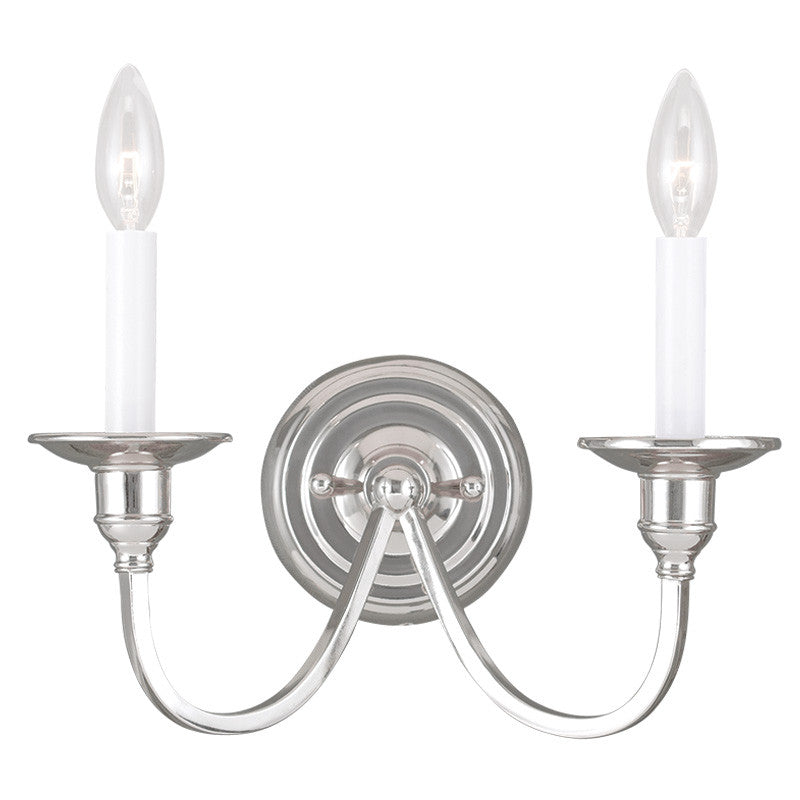 Livex Cranford 2 Light Polished Nickel Wall Sconce - C185-5142-35