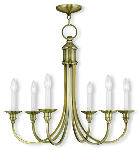 Livex Cranford 6 Light Antique Brass Chandelier - C185-5146-01