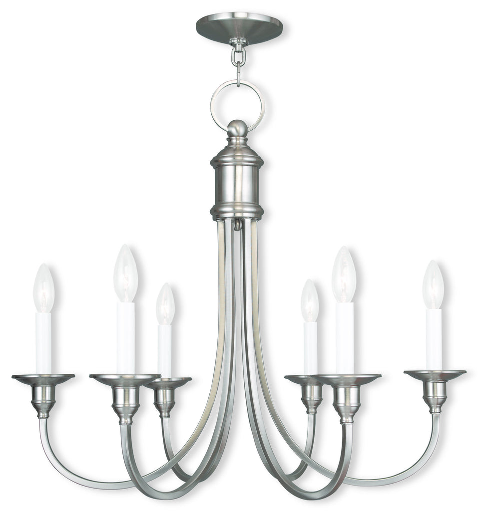 Livex Cranford 6 Light Brushed Nickel Chandelier - C185-5146-91