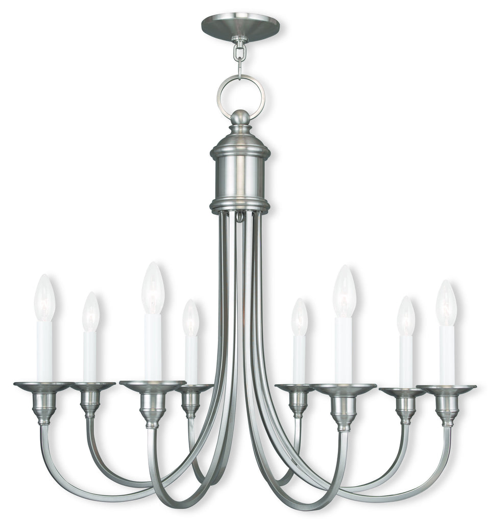 Livex Cranford 8 Light Brushed Nickel Chandelier - C185-5148-91