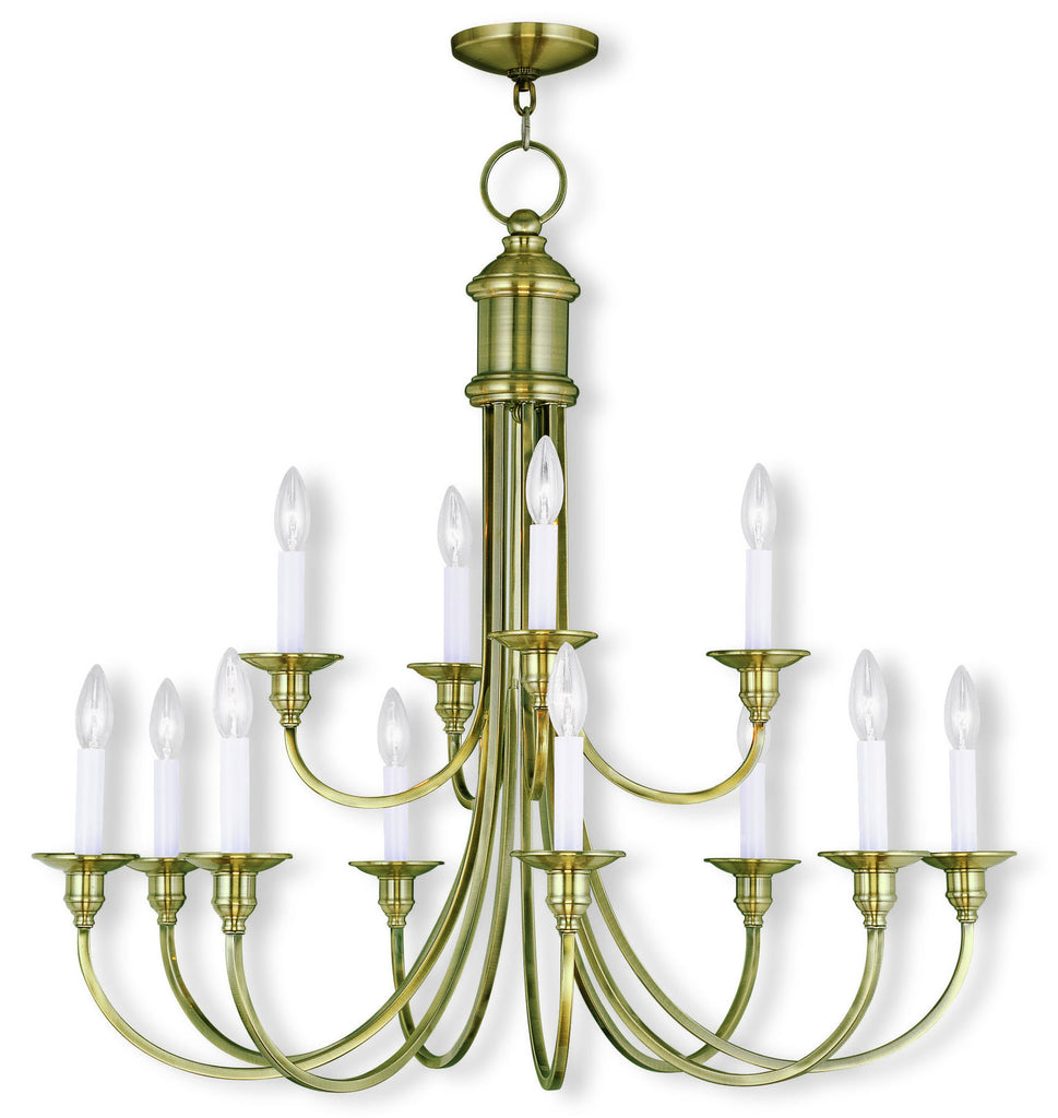 Livex Cranford 12 Light Antique Brass Chandelier - C185-5149-01