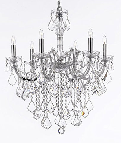 Maria Theresa Chandelier Lighting Empress Crystal (Tm) Chandeliers H30 "X W22" Chrome Finish - F83-Chrome/B12/2528/6