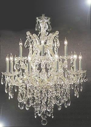 Chandelier Lighting Crystal Chandeliers H30 "X W28" - Go-A83-Silver/21532/12+1