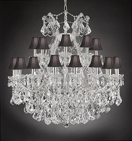 Maria Theresa Empress Crystal(Tm) Chandelier Lighting With Black Shades H 36" W 36" - Cjd-Cs/Sc/2181/36