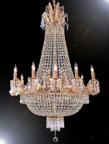 Swarovski Crystal Trimmed Chandelier Empire Chandelier H50" W30" - A93-1280/10+5Largesw