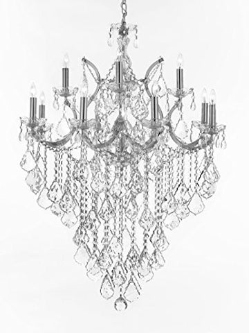 Maria Theresa Chandelier Lighting Crystal Chandeliers H40 "X W28" Chrome Finish - J10-B12/Chrome/26049/12+1