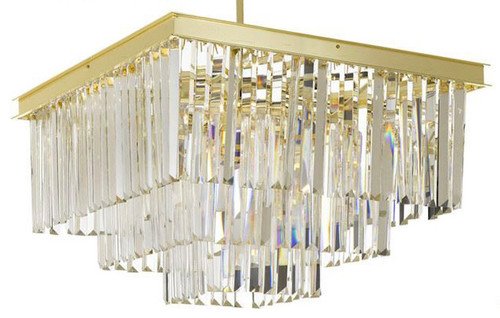 Retro Palladium Crystal Glass Fringe 3-Tier Semi Flush Mount Chandelier W 20" X H 20" - 26010/9/flush