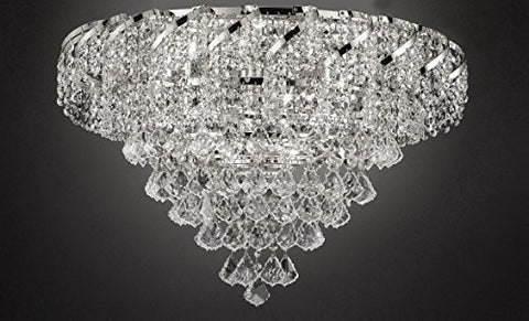 French Empire Empress Crystal(Tm) Flush Chandelier Lighting H 18" W 26" - Cjd-Flush/B7/Cs/2173/26