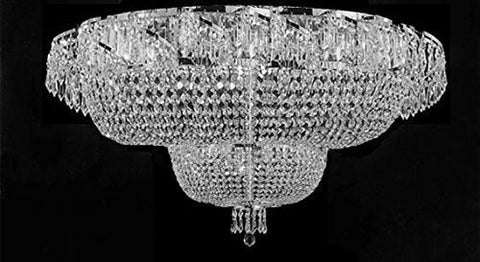 Flush French Empire Crystal Chandelier Lighting H 27" X W 36" - A93-Flush/Cs/928/32