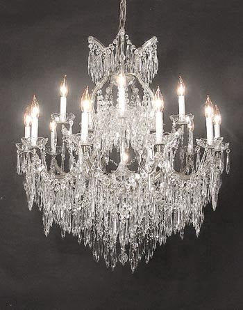 Chandelier U Drops Chandeliers Waterfall H38" X W37" - F83-Silver/U1511/15+1