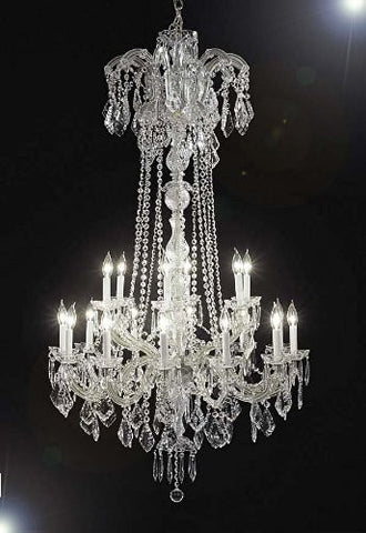 Swarovski Crystal Trimmed Chandelier New Maria Theresa Chandelier H60" X W33" - A83-Silver/352/18Sw