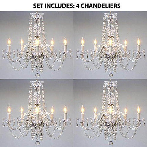 Set Of 4- Empress Crystal (Tm) Chandelier Chandeliers Lighting H25" X W24" - 4Ea-Go-A46-384/5