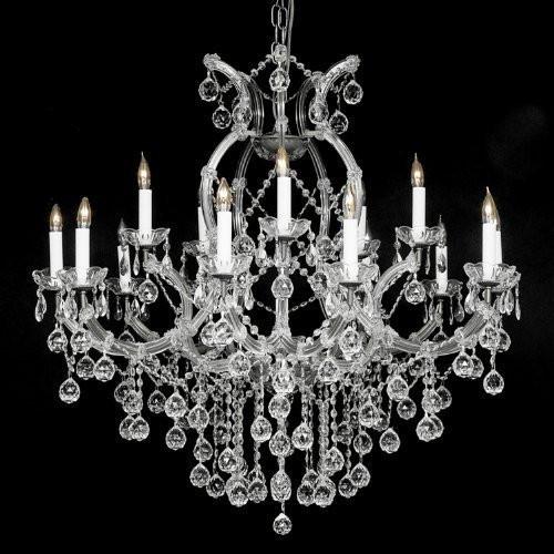 Swarovski Crystal Trimmed Chandelier New Crystal Chandelier 37X38 W/Crystal Balls - A500-Silver/Balls//21510/15+1 Sw