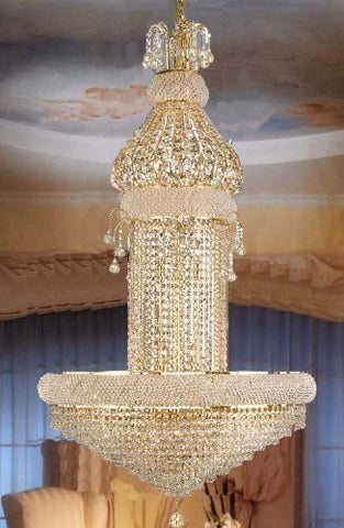 Swarovski Crystal Trimmed Chandelier French Empire Crystal Chandelier Lighting H50" X W30" - F93-625/20 Sw