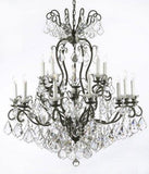 Set of 3-2 Wrought Iron Wall Sconce Crystal Lighting W 11.5" H 14" D 17" and 1 Wrought Iron Crystal Chandelier Lighting W38 H44 - 2EA G83-3/556 + 1EA A83-556/16