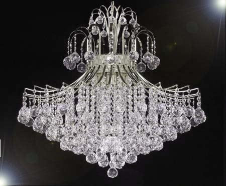 Swarovski Crystal Trimmed Chandelier Chandelier Lighting Dressed W/ Swarovski Crystal H30" X W24" - J10-CS/26054/9Sw