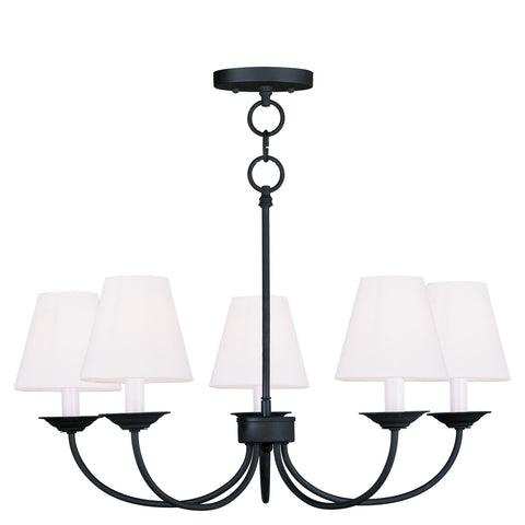 Livex Mendham 5 Light Black Chandelier/Ceiling Mount - C185-5275-04