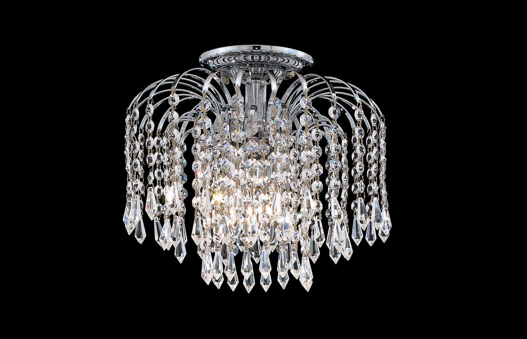 C121-6801F16C/EC - Regency Lighting: Falls 4 light Chrome Flush Mount Clear Elegant Cut Crystal